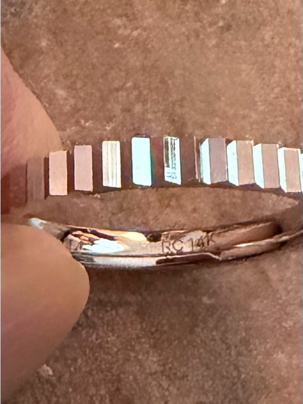 Ring Concierge Fluted White Gold Stackable Ring Size 6 - Picture 9 of 10